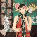 Dame und Lotus traditionellen chinesischen